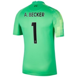 Camisola Liverpool Guarda-redes A.Becker 1 Equipamento Primeiro 2021-2022 Manga Curta